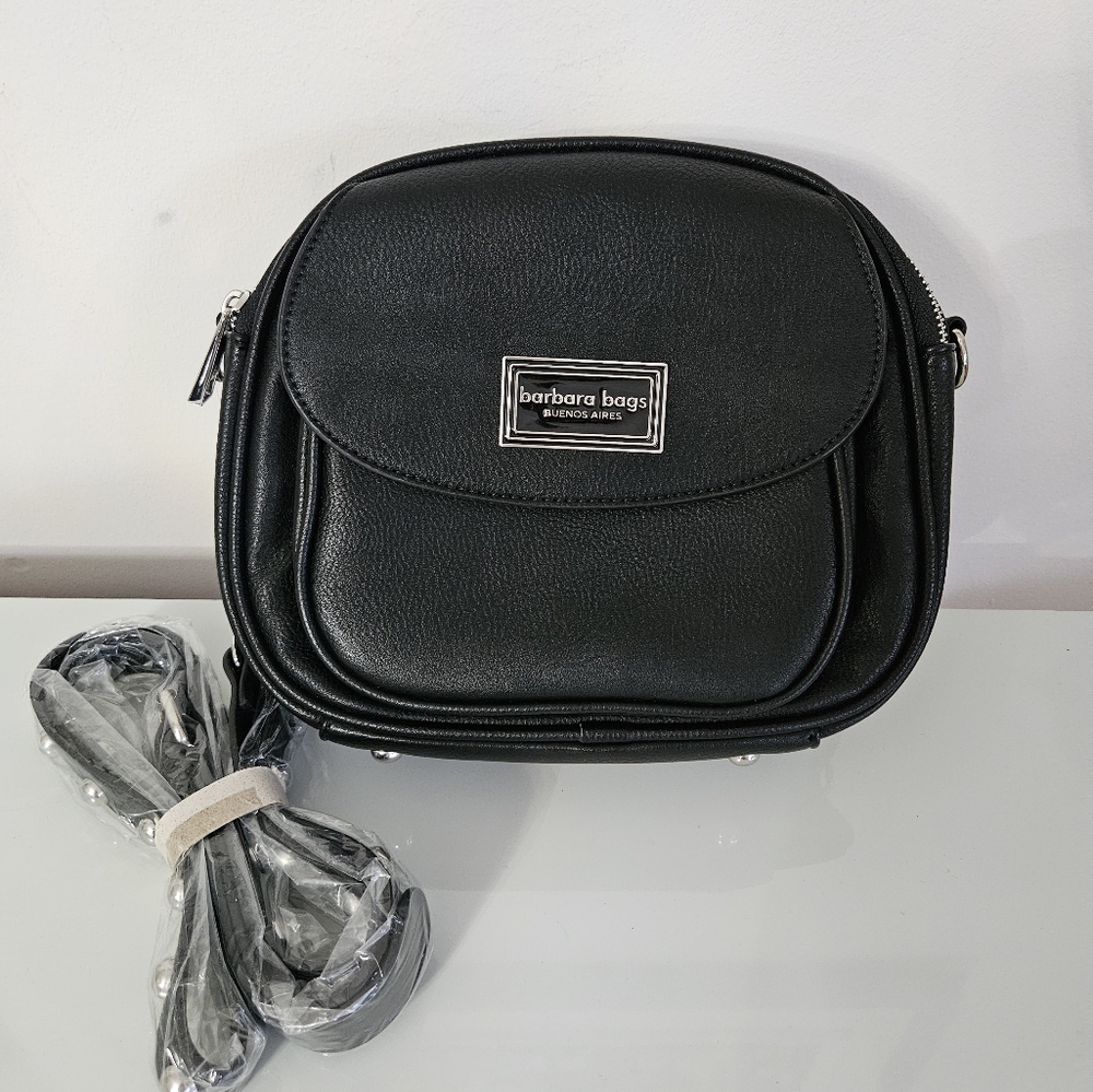 Barbara Buenos Aires Black Crossbody Bag NWT